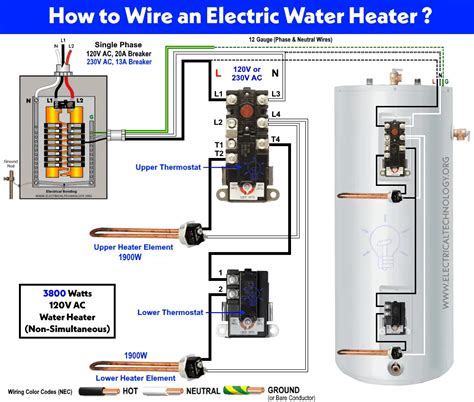 electrical wiring diagram electric water heaters 